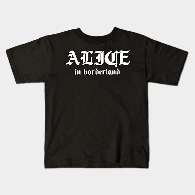 Alice in borderland title white Kids T-Shirt by CERA23